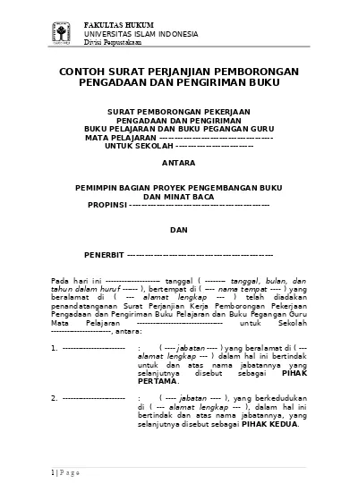 Detail Surat Perjanjian Outsourcing Nomer 11