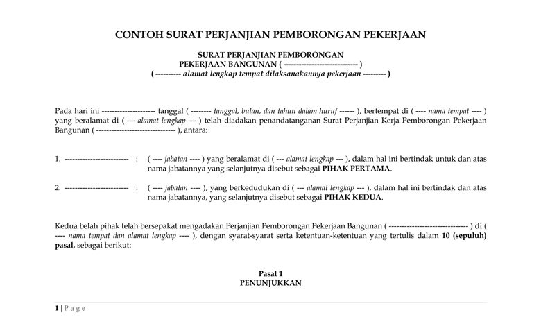 Detail Surat Perjanjian Outsourcing Nomer 39