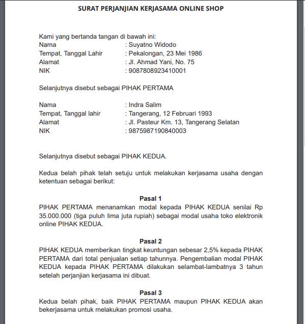 Detail Surat Perjanjian Outsourcing Nomer 41