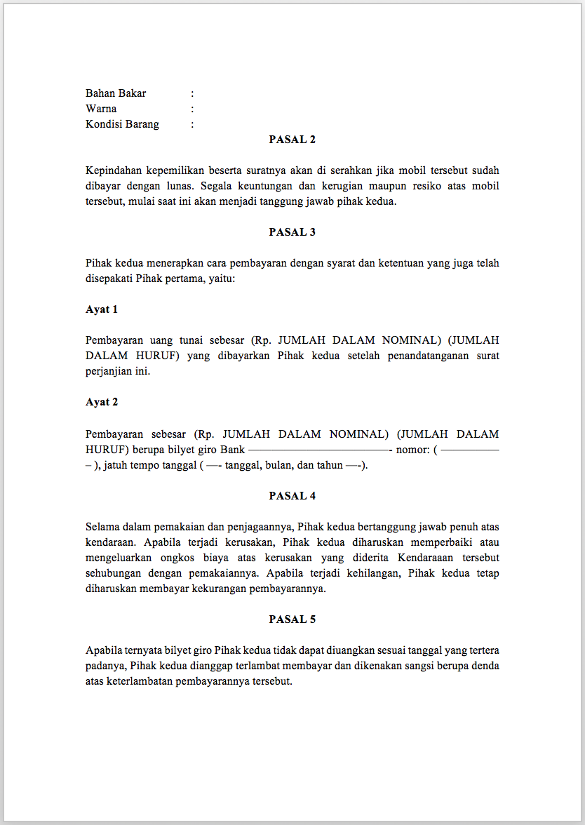 Detail Surat Perjanjian Pembelian Nomer 28