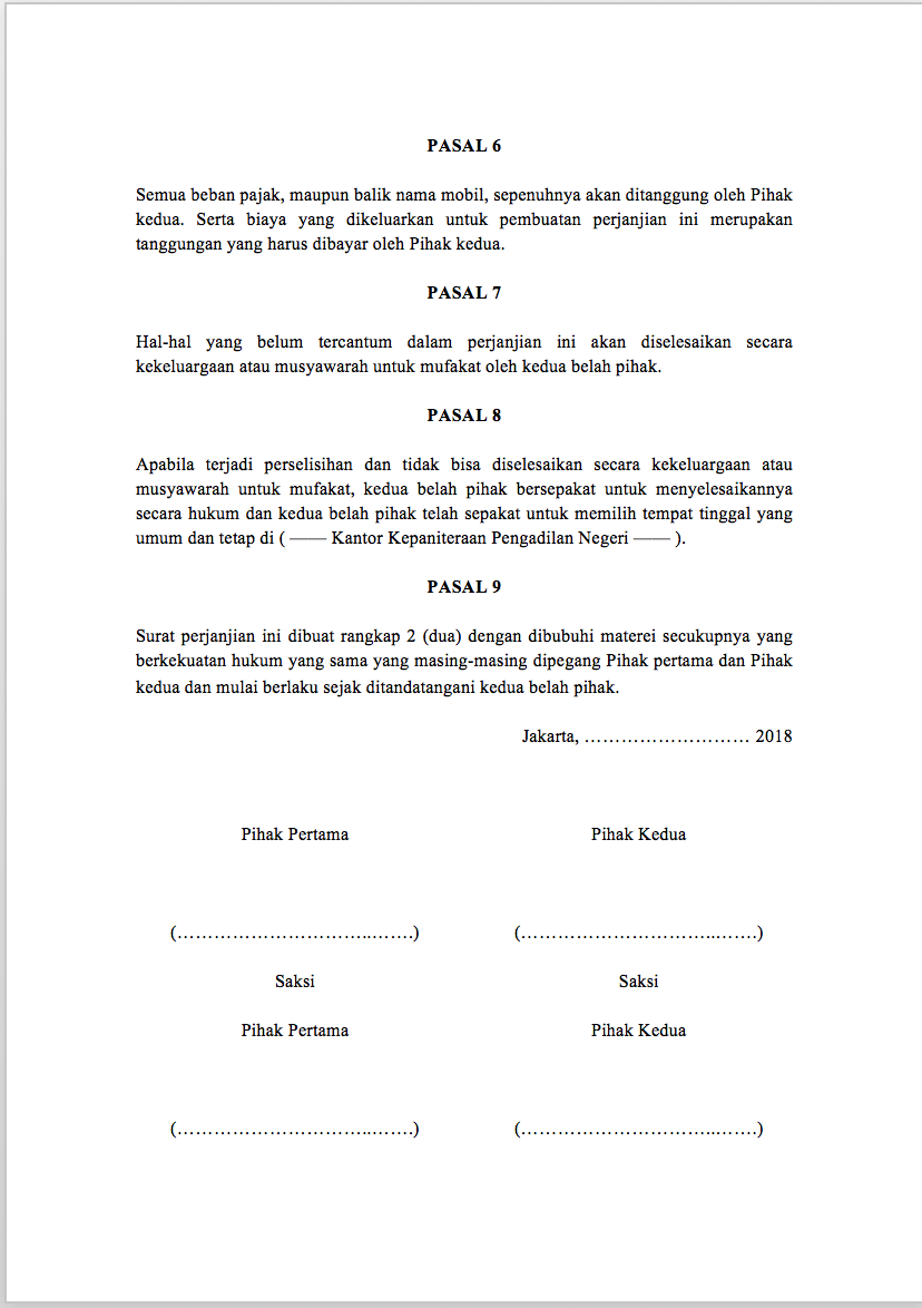 Detail Surat Perjanjian Pembelian Nomer 43