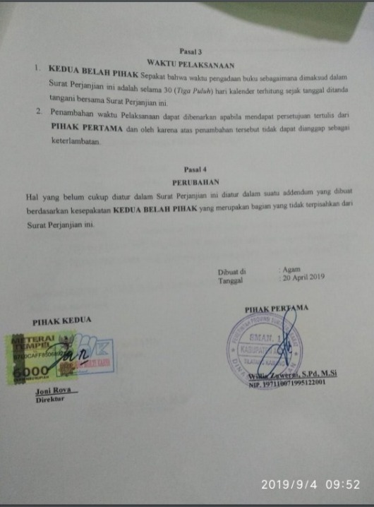 Detail Surat Perjanjian Pengadaan Barang Nomer 17