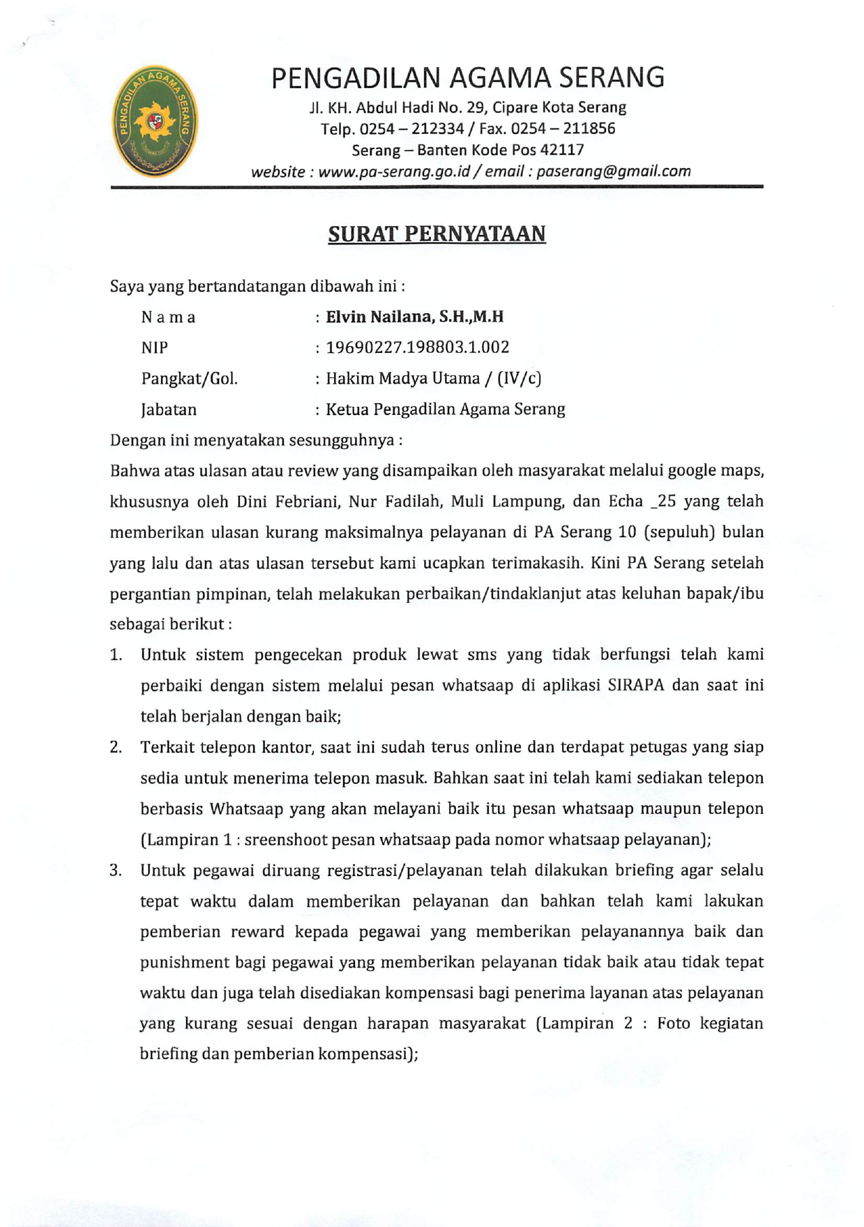 Detail Surat Perjanjian Perceraian Nomer 44