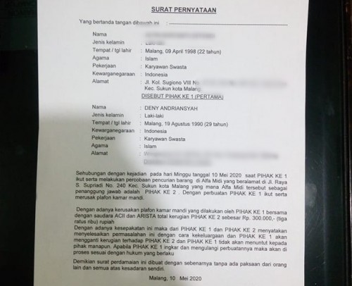 Detail Surat Perjanjian Perdamaian Nomer 24