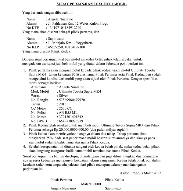 Detail Surat Perjanjian Pinjam Bendera Perusahaan Nomer 37
