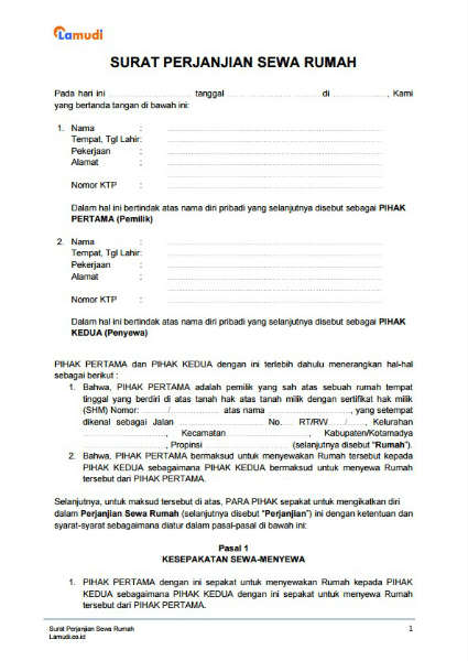 Detail Surat Perjanjian Sewa Menyewa Barang Nomer 18