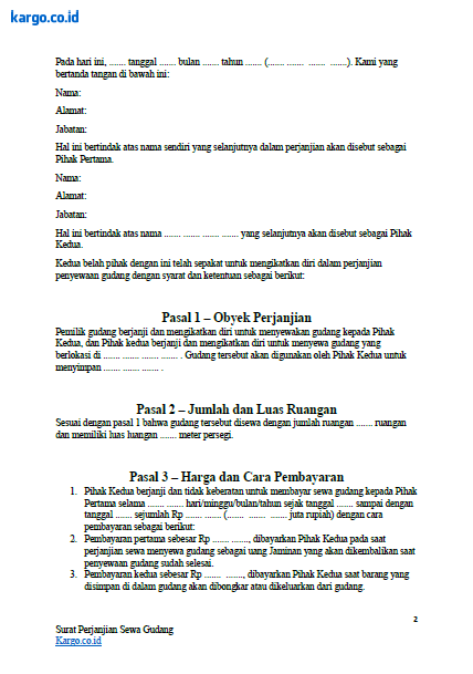 Detail Surat Perjanjian Sewa Menyewa Barang Nomer 22