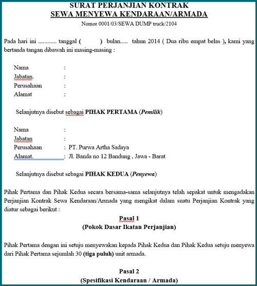 Detail Surat Perjanjian Sewa Menyewa Barang Nomer 37