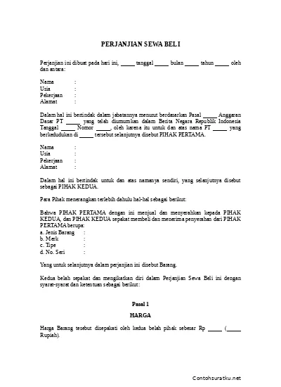 Detail Surat Perjanjian Sewa Menyewa Barang Nomer 41