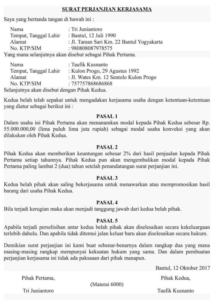 Detail Surat Perjanjian Sewa Menyewa Barang Nomer 44