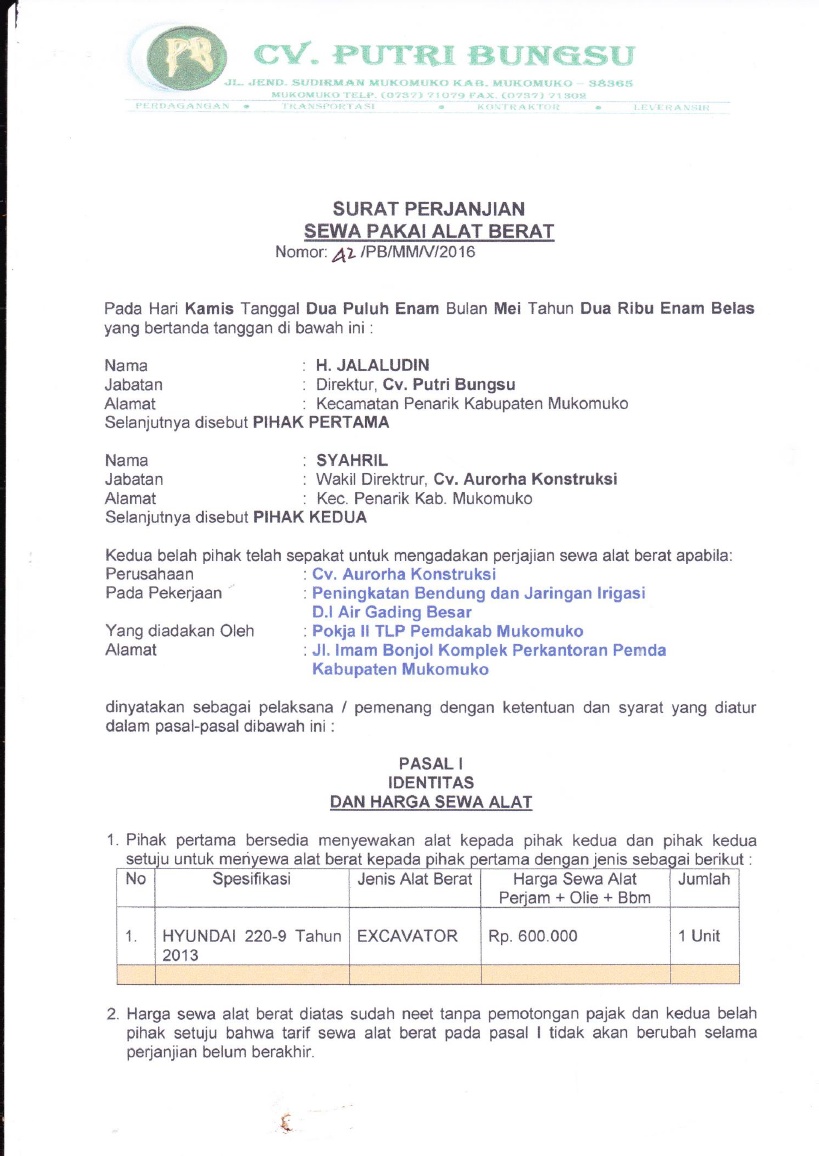 Detail Surat Perjanjian Sewa Menyewa Barang Nomer 48