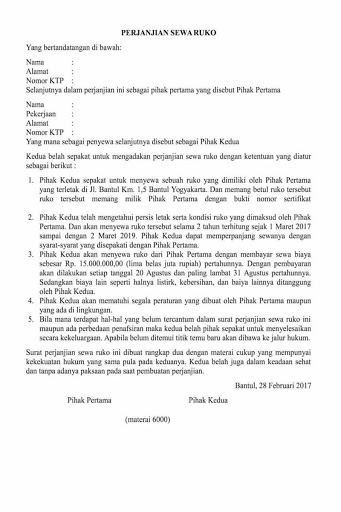Detail Surat Perjanjian Sewa Menyewa Barang Nomer 49