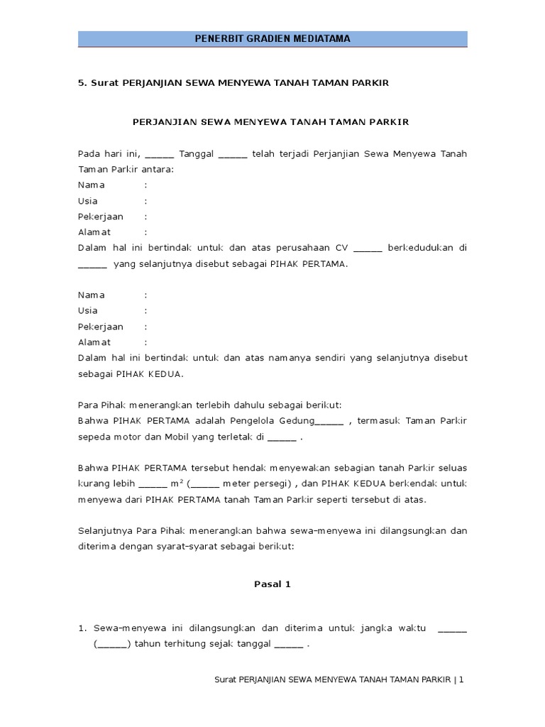 Detail Surat Perjanjian Sewa Tanah Nomer 21