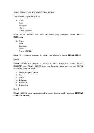 Detail Surat Perjanjian Sewa Tempat Usaha Nomer 23