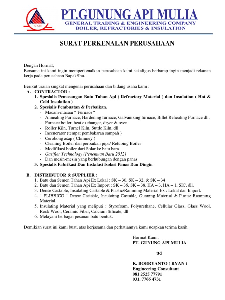 Detail Surat Perkenalan Perusahaan Nomer 20