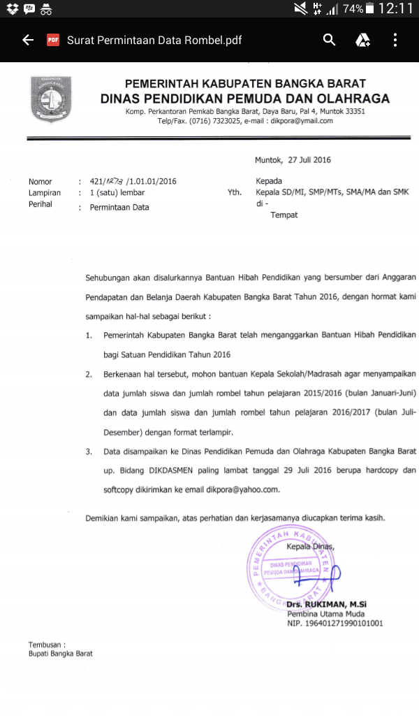 Detail Surat Permintaan Data Nomer 14