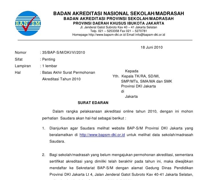 Detail Surat Permohonan Akreditasi Nomer 24