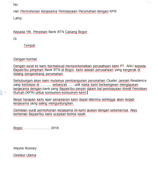 Detail Surat Permohonan Bank Nomer 33