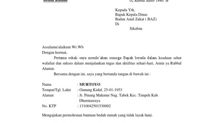 Detail Surat Permohonan Bedah Rumah Nomer 15