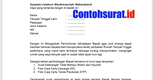 Detail Surat Permohonan Bedah Rumah Nomer 18