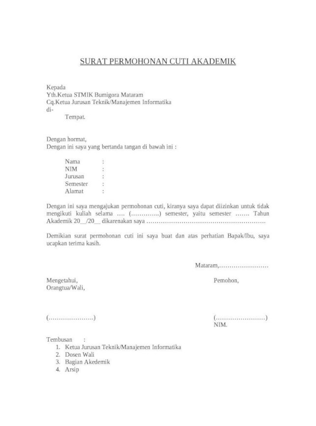 Detail Surat Permohonan Cuti Akademik Nomer 37