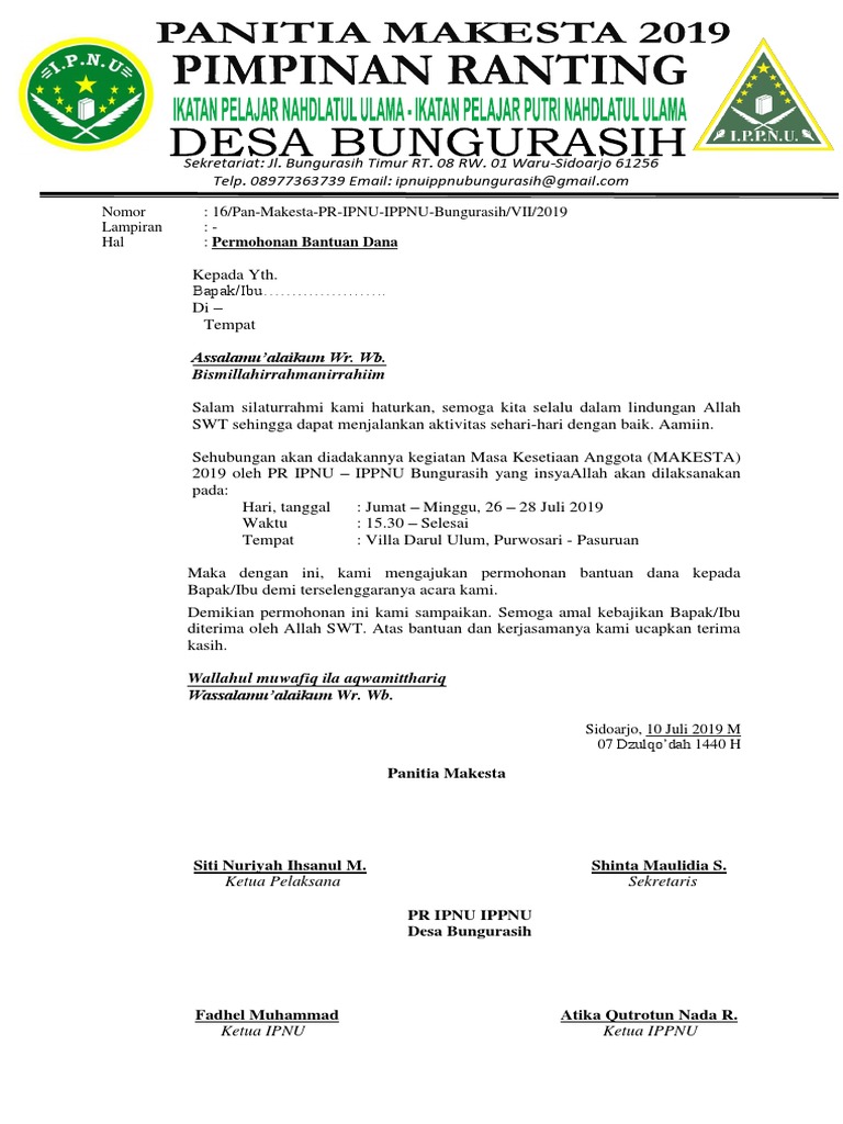 Detail Surat Permohonan Dana Nomer 42