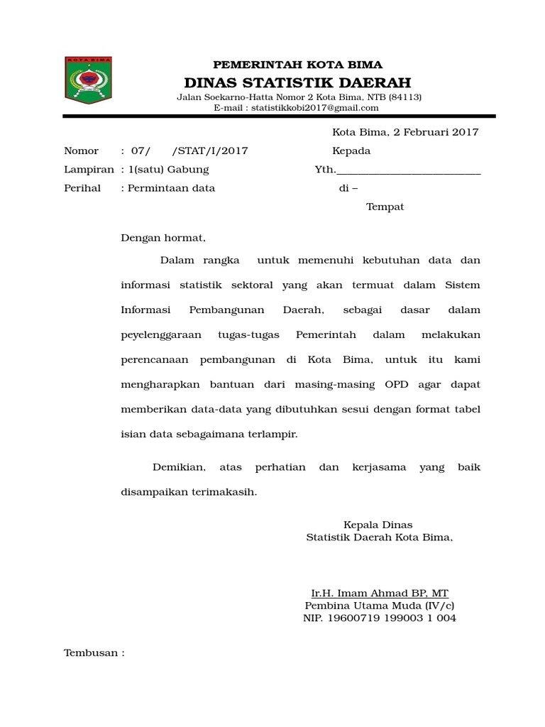 Detail Surat Permohonan Data Nomer 18