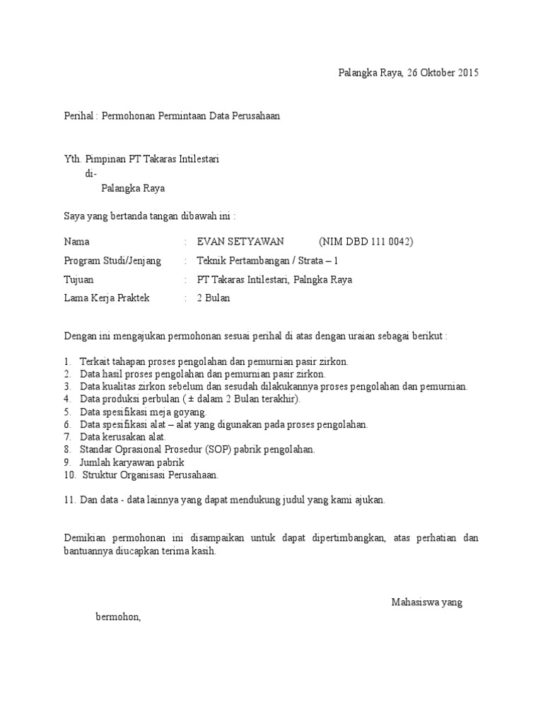 Detail Surat Permohonan Data Nomer 30