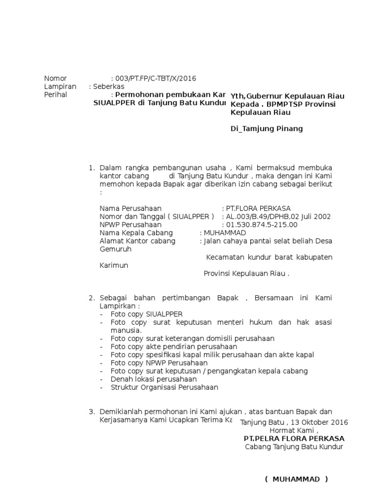 Detail Surat Permohonan Doc Nomer 47