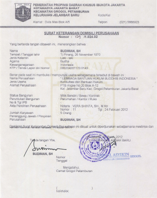 Detail Surat Permohonan Domisili Nomer 33