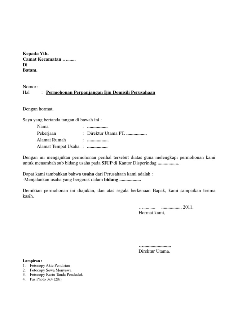 Detail Surat Permohonan Domisili Nomer 7