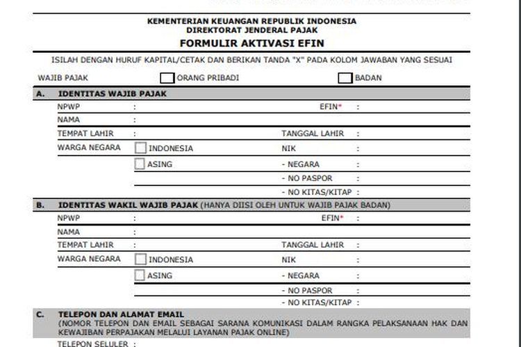 Download Surat Permohonan Efin Nomer 47