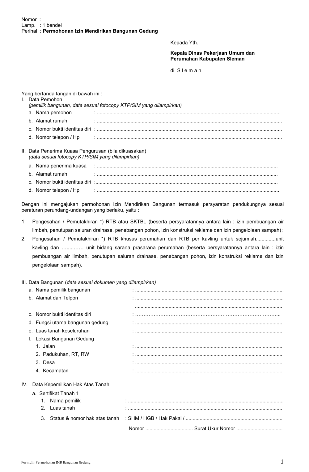 Detail Surat Permohonan Imb Nomer 16