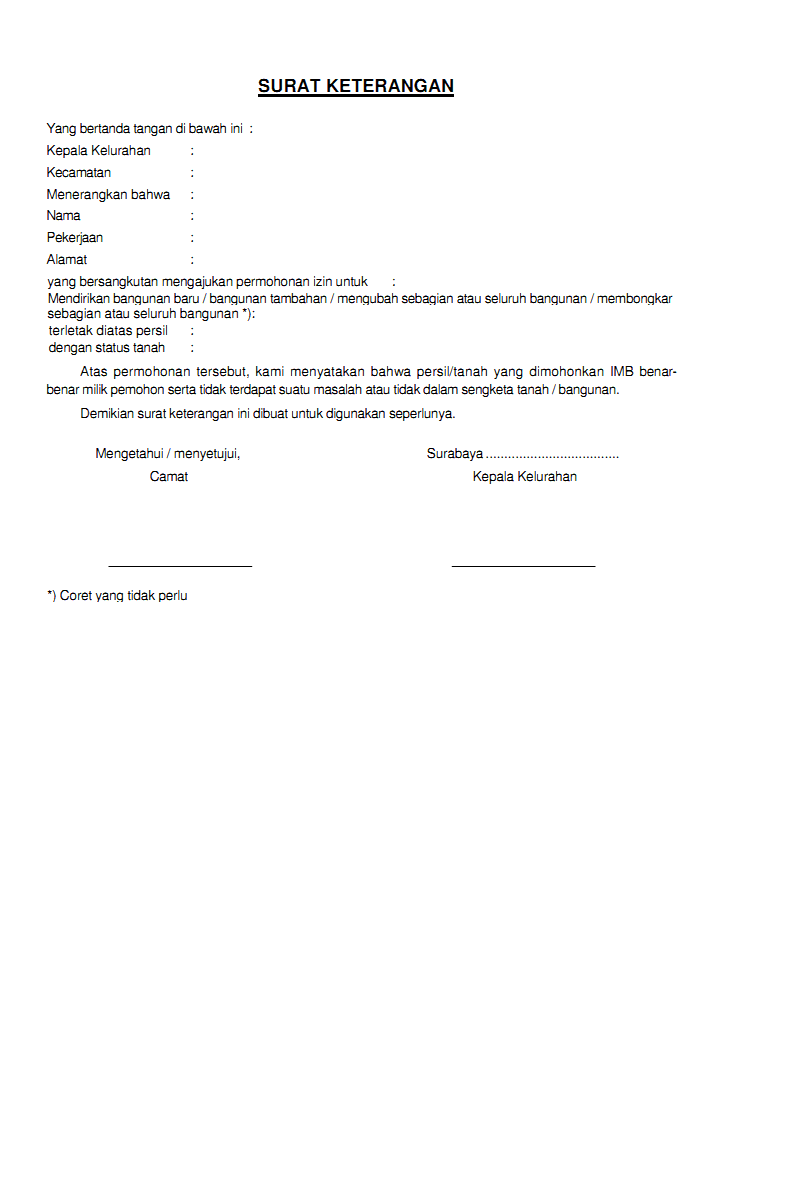 Detail Surat Permohonan Imb Nomer 20