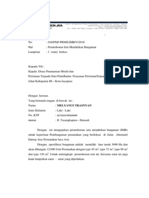 Detail Surat Permohonan Imb Nomer 22