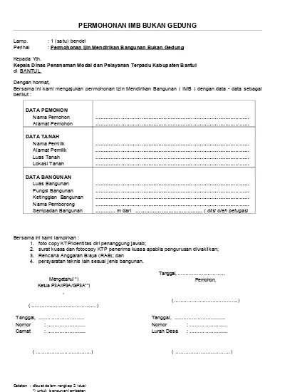 Detail Surat Permohonan Imb Nomer 24