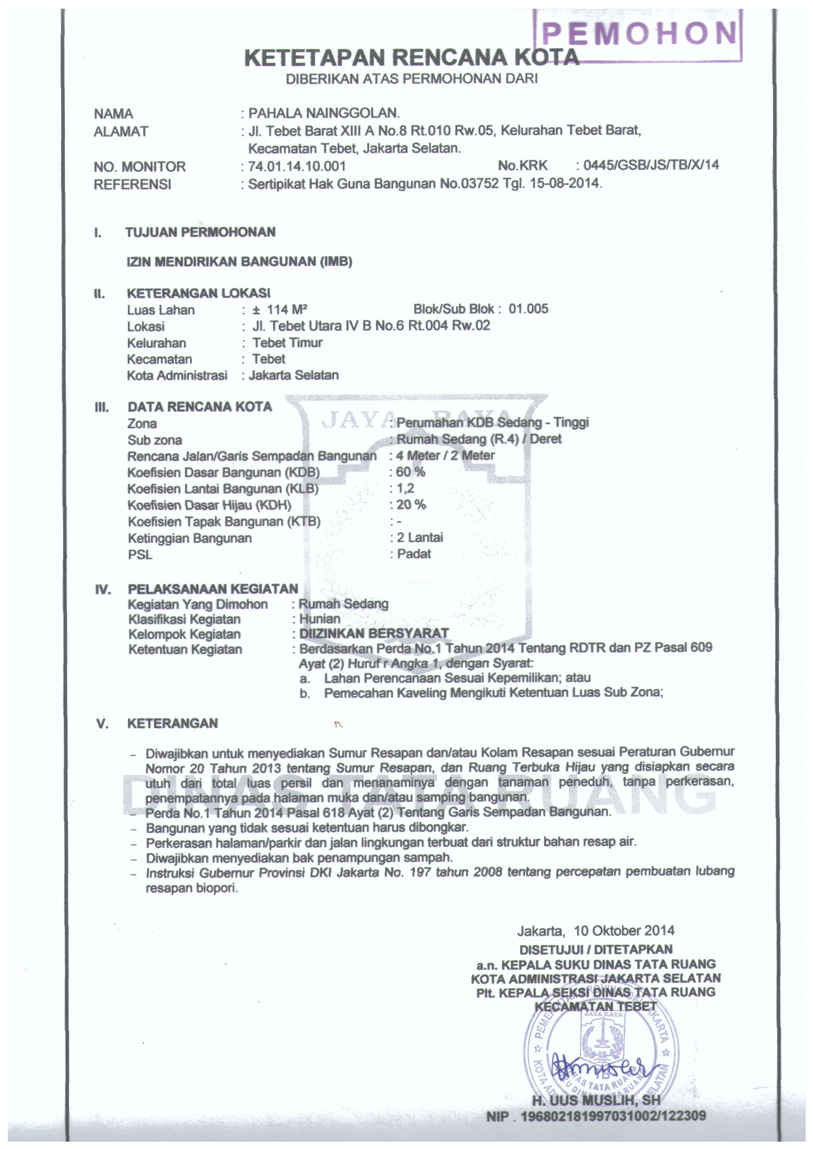 Detail Surat Permohonan Imb Nomer 27