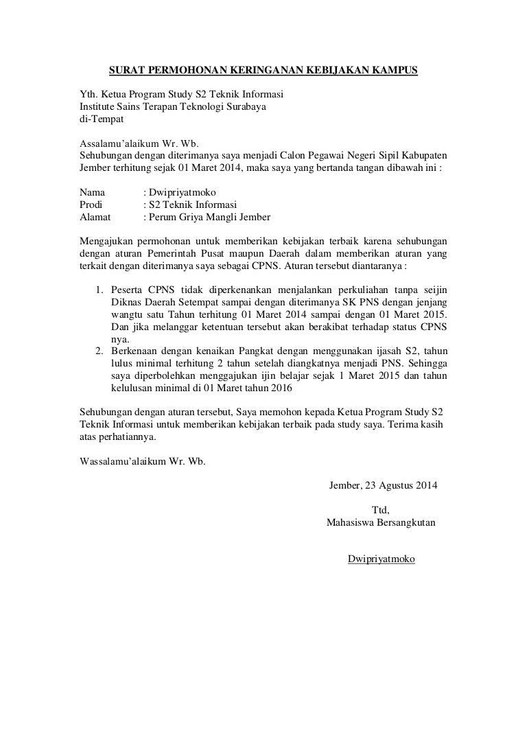 Detail Surat Permohonan In English Nomer 39