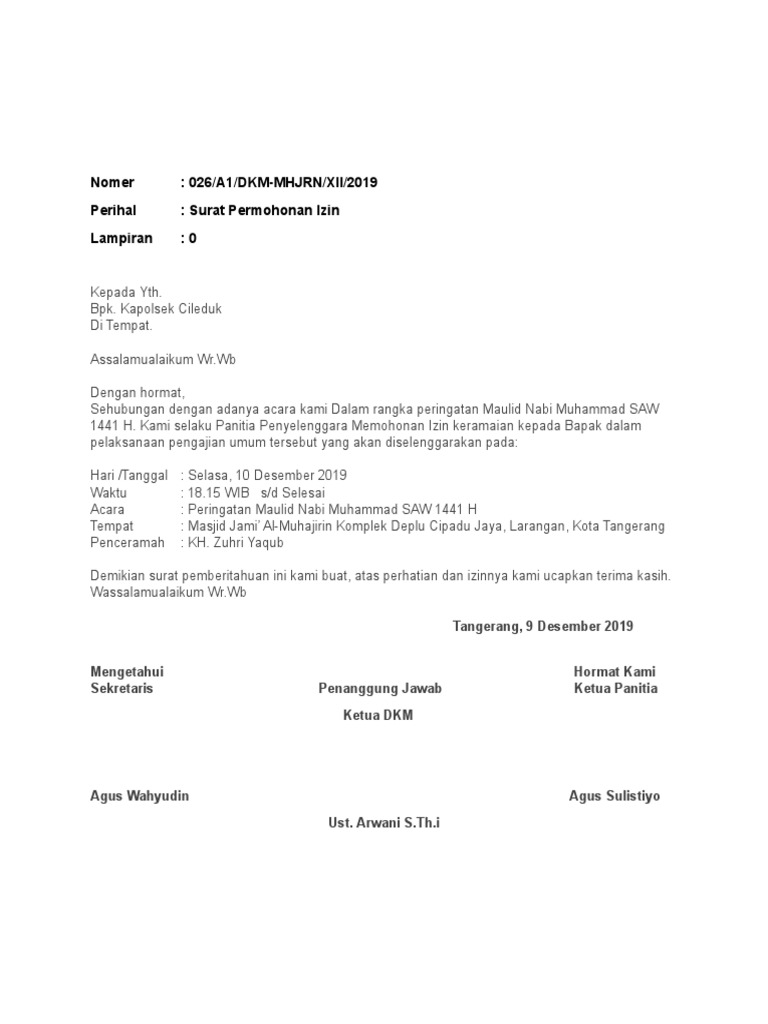 Detail Surat Permohonan Izin Keramaian Nomer 12