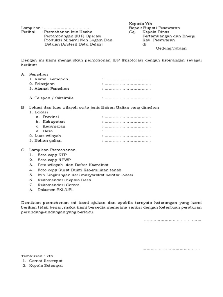 Detail Surat Permohonan Izin Usaha Nomer 16