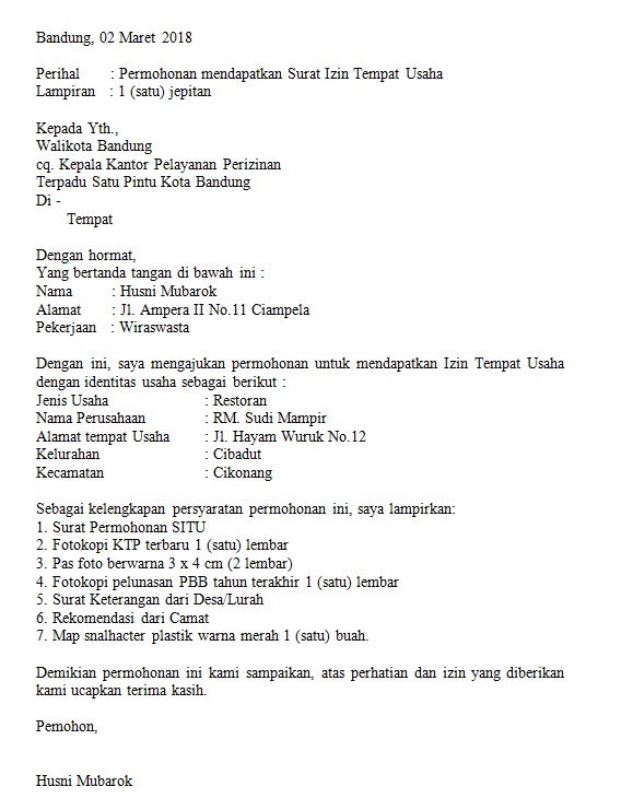 Detail Surat Permohonan Izin Usaha Nomer 22