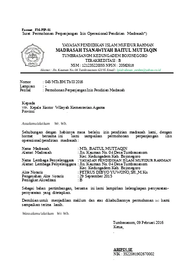 Detail Surat Permohonan Izin Usaha Nomer 27