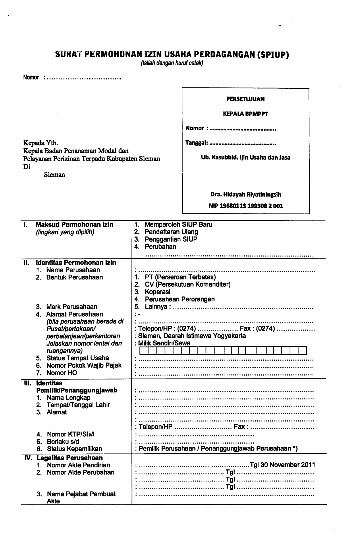 Detail Surat Permohonan Izin Usaha Nomer 31