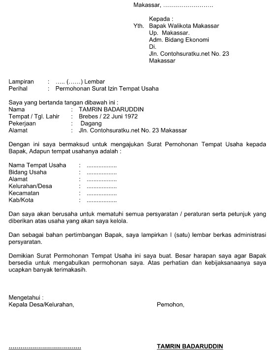 Detail Surat Permohonan Izin Usaha Nomer 6