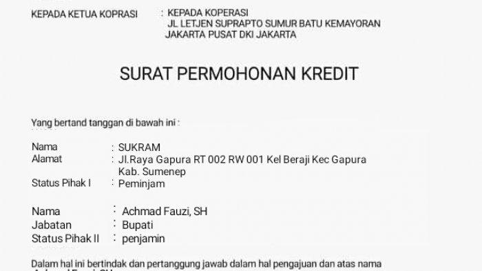 Detail Surat Permohonan Kredit Nomer 46