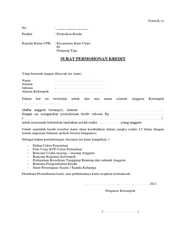 Detail Surat Permohonan Kredit Bank Bni Nomer 3
