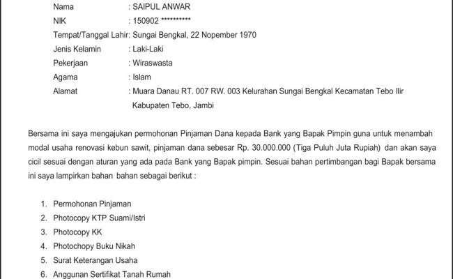 Detail Surat Permohonan Kredit Bank Bni Nomer 24