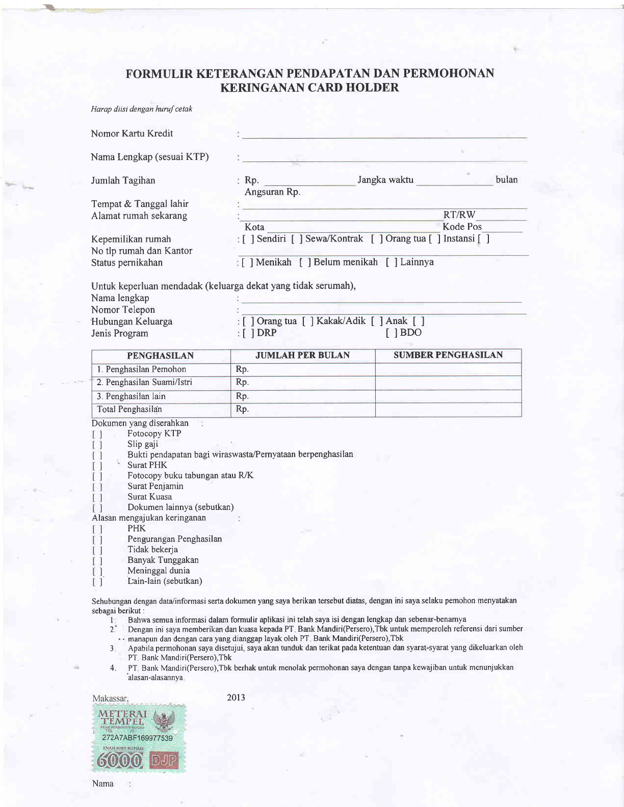 Detail Surat Permohonan Kredit Bank Bni Nomer 43