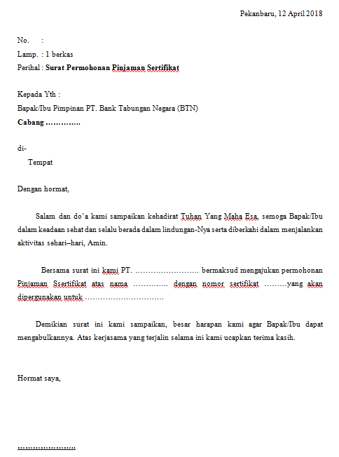 Detail Surat Permohonan Kredit Bank Bni Nomer 45