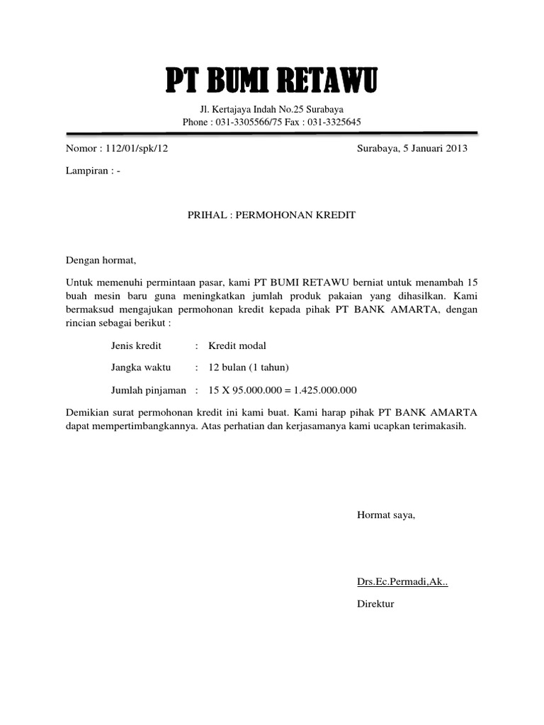 Detail Surat Permohonan Kredit Bank Bni Nomer 7